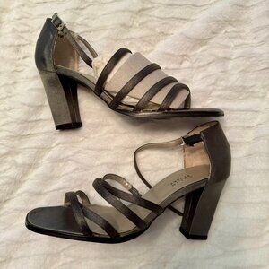 Colin Stuart grey fabric sandal; 6.5 new, with box